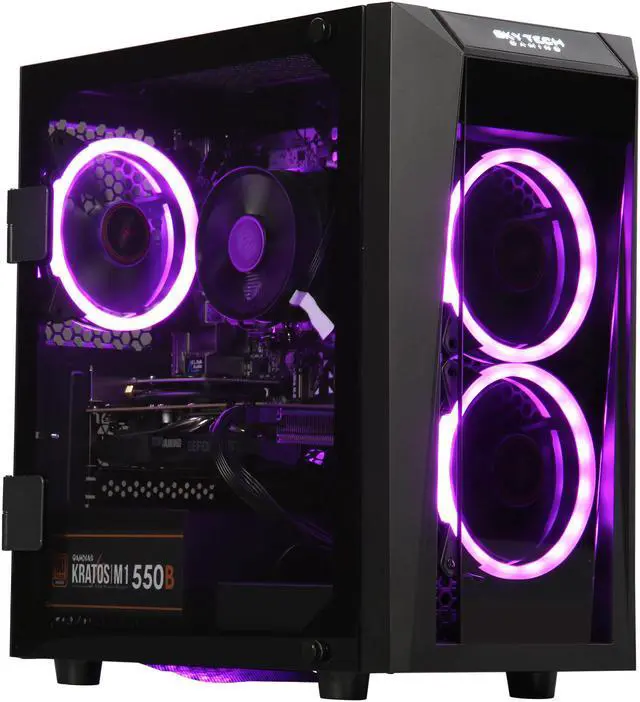 Alt view image 4 of 19 - SkyTech - Gaming Desktop PC - Ryzen 5 2600 (3.40 GHz), NVIDIA GeForce GTX 1660 6 GB, 500 GB SSD, 8 GB DDR4, RGB, AC WiFi, Windows 10 Home 64-bit, Blaze II