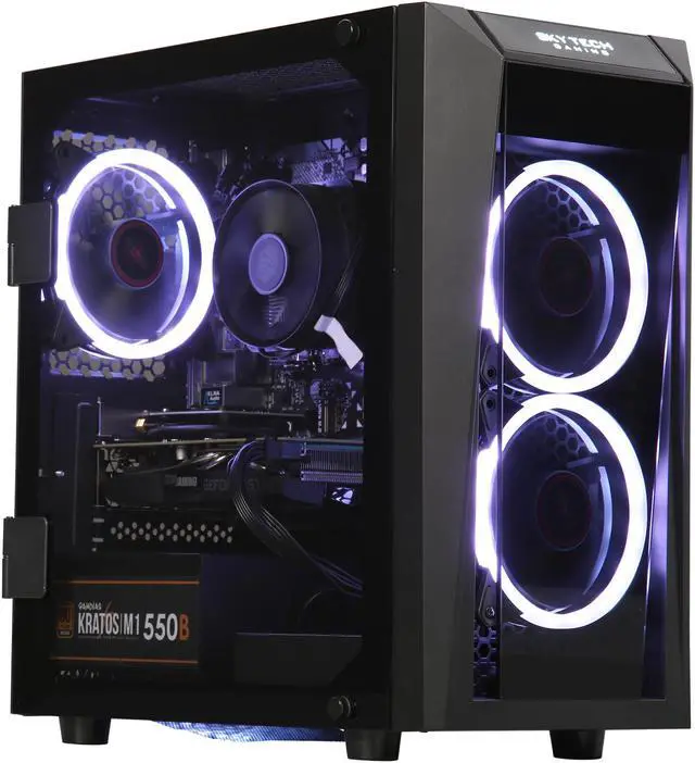 Alt view image 7 of 19 - SkyTech - Gaming Desktop PC - Ryzen 5 2600 (3.40 GHz), NVIDIA GeForce GTX 1660 6 GB, 500 GB SSD, 8 GB DDR4, RGB, AC WiFi, Windows 10 Home 64-bit, Blaze II