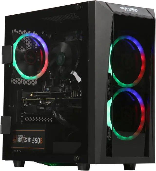 Alt view image 9 of 19 - SkyTech - Gaming Desktop PC - Ryzen 5 2600 (3.40 GHz), NVIDIA GeForce GTX 1660 6 GB, 500 GB SSD, 8 GB DDR4, RGB, AC WiFi, Windows 10 Home 64-bit, Blaze II