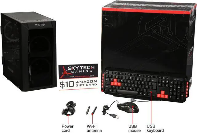 Alt view image 19 of 19 - SkyTech - Gaming Desktop PC - Ryzen 5 2600 (3.40 GHz), NVIDIA GeForce GTX 1660 6 GB, 500 GB SSD, 8 GB DDR4, RGB, AC WiFi, Windows 10 Home 64-bit, Blaze II