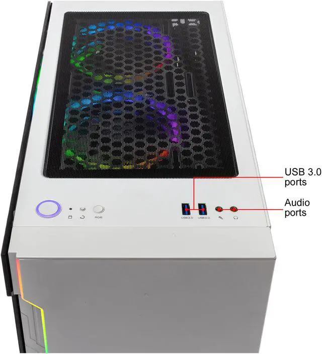 Alt view image 3 of 7 - Skytech Archangel - Ryzen 5 3600, GeForce GTX 1660, 500 GB SSD, 16 GB DDR4, RGB Fans, Windows 10 Home, 802.11AC Wi-Fi - Gaming Desktop (ST-Arch3.0-0054-NE)