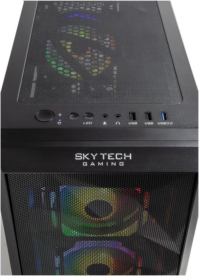 Alt view image 5 of 11 - Skytech Chronos Mini Gaming Computer PC Desktop - Ryzen 7 3700X 3.6 GHz, RTX 2080 Super 8 GB, 1 TB SSD, 16 GB DDR4 3000 MHz, Stock RGB Heatsink, Windows 10 Home 64-bit, 802.11ac Wi-Fi, 600W White PSU, Front Mesh