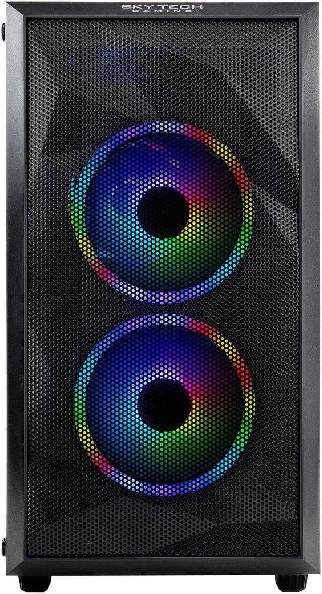 Alt view image 4 of 11 - Skytech Chronos Mini Gaming Computer PC Desktop - Ryzen 7 3700X 3.6 GHz, RTX 2080 Super 8 GB, 1 TB SSD, 16 GB DDR4 3000 MHz, Stock RGB Heatsink, Windows 10 Home 64-bit, 802.11ac Wi-Fi, 600W White PSU, Front Mesh