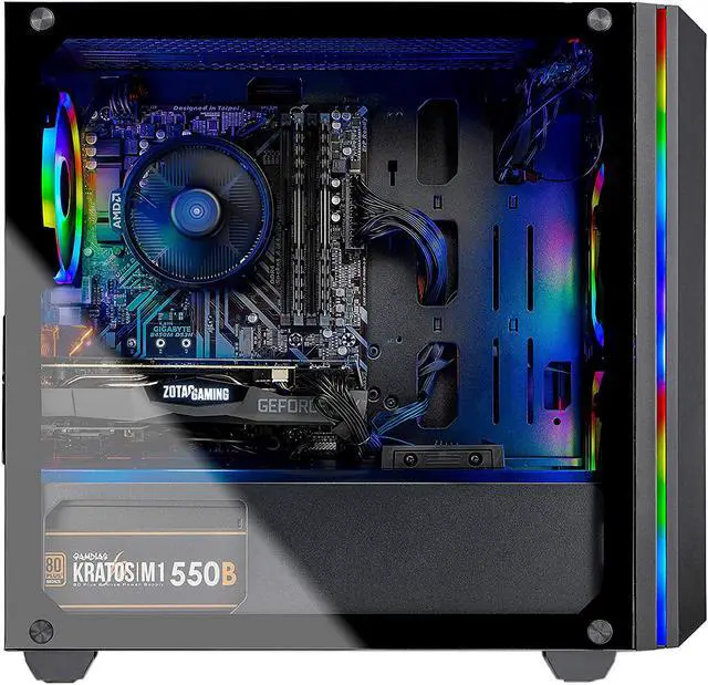 Alt view image 3 of 9 - Skytech Chronos Gaming PC Desktop - AMD Ryzen 3 3100, NVIDIA GTX 1650 SUPER 4 GB, 8 GB DDR4, 500 GB SSD, A320 Motherboard, 550 Watt Bronze