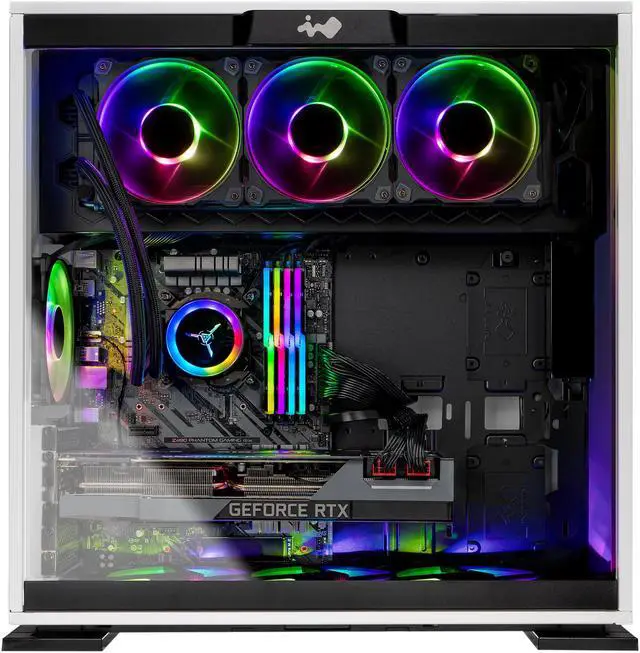 Alt view image 5 of 10 - Skytech OMEGA Gaming PC Desktop - Intel Core i9 10900K 3.70 GHz, RTX 3090 24 GB, 32 GB 3600 RGB MEM, 1 TB NVMe, Z490 Motherboard, White
