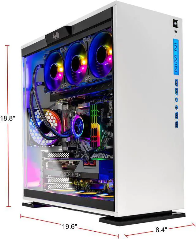 Alt view image 2 of 10 - Skytech OMEGA Gaming PC Desktop - Intel Core i9 10900K 3.70 GHz, RTX 3090 24 GB, 32 GB 3600 RGB MEM, 1 TB NVMe, Z490 Motherboard, White