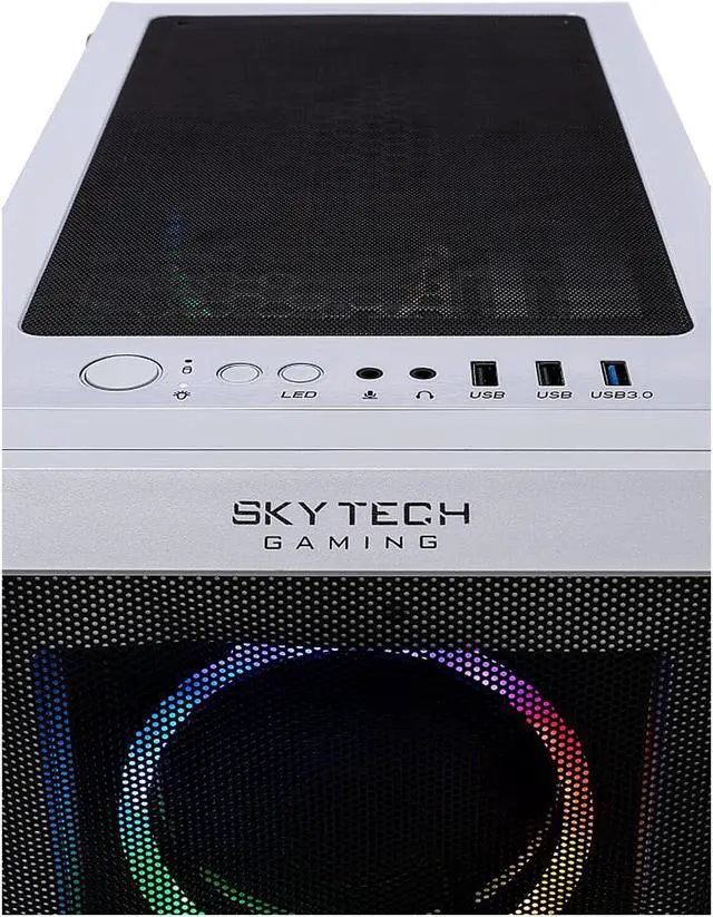 Alt view image 3 of 3 - Skytech Chronos Gaming PC Desktop - AMD Ryzen 7 3700X 3.60 GHz, RTX 3070 8 GB, 16 GB DDR4 3200, 1 TB NVMe SSD, B550 Motherboard, 650W Gold PSU, Windows 10 Home 64-bit, White