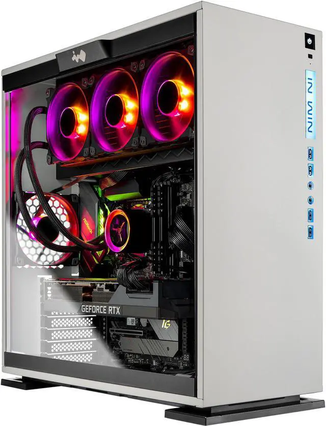 Main image of Skytech OMEGA Gaming PC Desktop - Intel i9-10900K 3.70 GHz, RTX 3080 10 GB GDDR6X, 1 TB NVMe, 16 GB DDR4 3000, Z490 Motherboard, 750W Gold PSU, 360mm AIO, AC Wi-Fi, Windows 10 Home 64-bit