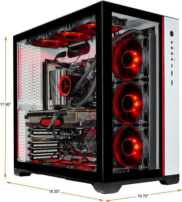 Alt view image 2 of 6 - Skytech Prism II Gaming PC Desktop - AMD Ryzen 7 5800X 3.80 GHz, AMD 6800 XT 16 GB GDDR6, 1 TB Gen4 SSD, 16 GB DDR4 3200, X570 Motherboard, 750W Gold PSU, 360mm AIO, AC Wi-Fi, Windows 10 Home 64-bit