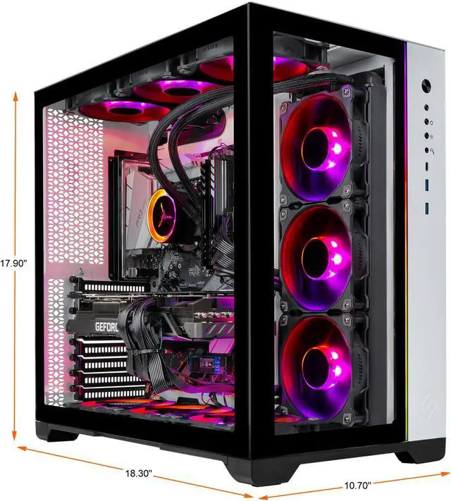 Alt view image 3 of 5 - Skytech Prism II Gaming PC Desktop - Intel i9-10900K 3.70 GHz, RTX 3090 24 GB GDDR6X, 1 TB NVMe, 16 GB DDR4 3000, Z590 Motherboard, 850W Gold PSU, 360mm AIO, AC Wi-Fi, Windows 10 Home 64-bit