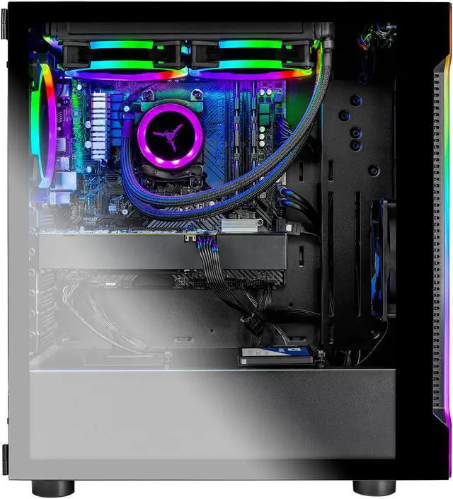 Alt view image 2 of 5 - Skytech Shadow 3.0 Gaming Computer PC Desktop - Ryzen 5 3600X 6-Core 3.80 GHz, RTX 2060 6 GB, 1 TB SSD, 16 GB DDR4 3000, 240mm AIO, B450M MB, AC WiFi, Windows 10 Home 64-bit, Black
