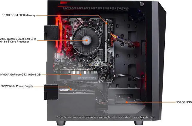 Alt view image 4 of 4 - Skytech Gaming Desktop Blaze II ST-Blaze-II-0107-R Intel Core i7-2600 16GB DDR4 500GB SSD GeForce GTX 1660 Windows 10 Home 64-bit