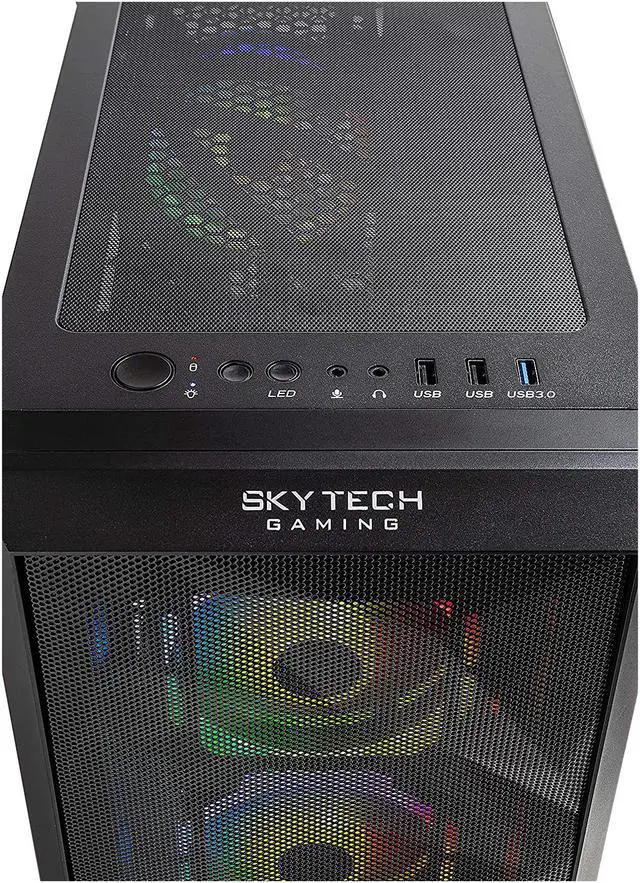 Alt view image 6 of 8 - Skytech Chronos Mini Gaming Computer PC Desktop - Ryzen 5 3600 6-Core 3.60 GHz, RTX 2060 6 GB, 1 TB SSD, 16 GB DDR4 3000, B450 MB, RGB Fans, 600W Gold PSU, AC WiFi, Windows 10 Home 64-bit, Black