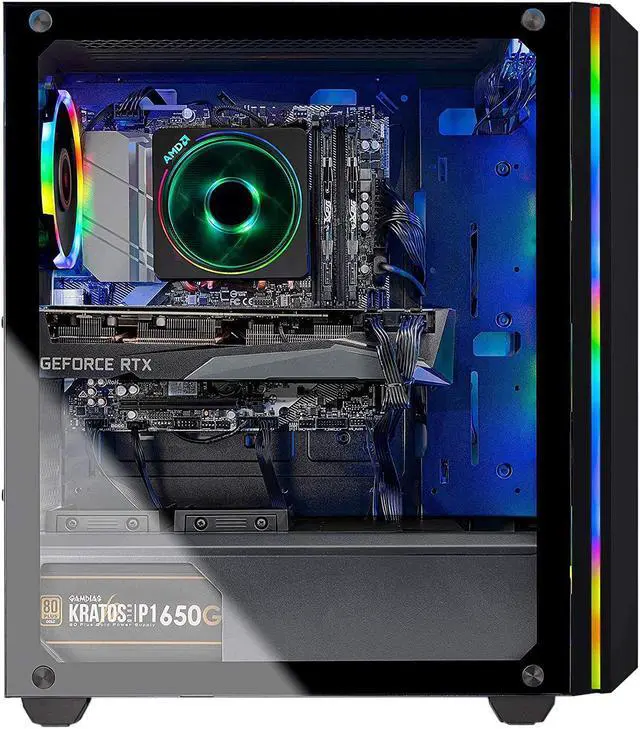 Alt view image 4 of 7 - Skytech Chronos Gaming PC Desktop - AMD Ryzen 7 3700X 3.60 GHz, RTX 3070 8 GB, 16 GB DDR4 3200, 1 TB NVMe SSD, B550 Motherboard, 650W Gold PSU, Windows 10 Home 64-bit, AC WiFi
