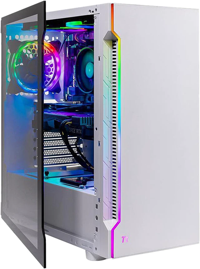 Alt view image 4 of 6 - Skytech Archangel Gaming Computer PC Desktop - Ryzen 5 2600X 3.60 GHz, RTX 2060 6 GB, 500 GB SSD, 16 GB DDR4 3000 MHz, RGB Fans, Windows 10 Home 64-bit, 802.11ac Wi-Fi (Refurbished)