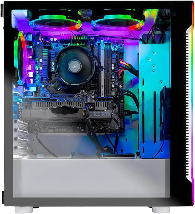 Alt view image 5 of 6 - Skytech Archangel Gaming Computer PC Desktop - Ryzen 5 2600X 3.60 GHz, RTX 2060 6 GB, 500 GB SSD, 16 GB DDR4 3000 MHz, RGB Fans, Windows 10 Home 64-bit, 802.11ac Wi-Fi (Refurbished)