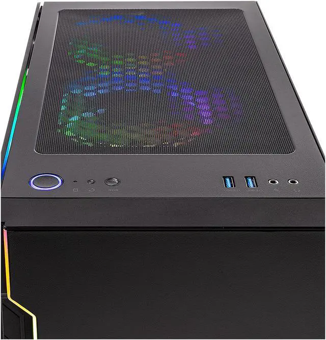 Alt view image 4 of 6 - Skytech Shadow Gaming Computer PC Desktop - Core i7-9700KF 8-Core 3.60 GHz, RTX 2060 6 GB, 1 TB SSD, 16 GB DDR4 3000, RGB Fans, AC WiFi, Windows 10 Home 64-bit, Black