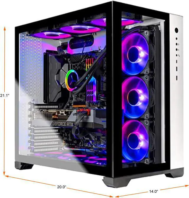 Alt view image 2 of 3 - Skytech PRISM II Gaming PC Desktop - AMD Ryzen 7 5800X 3.8GHz, RTX 3090 24GB GDDR6X, 32GB DDR4 3600 RGB, 1TB Gen4 SSD, 360mm AIO, AC WiFi, Windows 10 Home 64-bit (Refurbished)