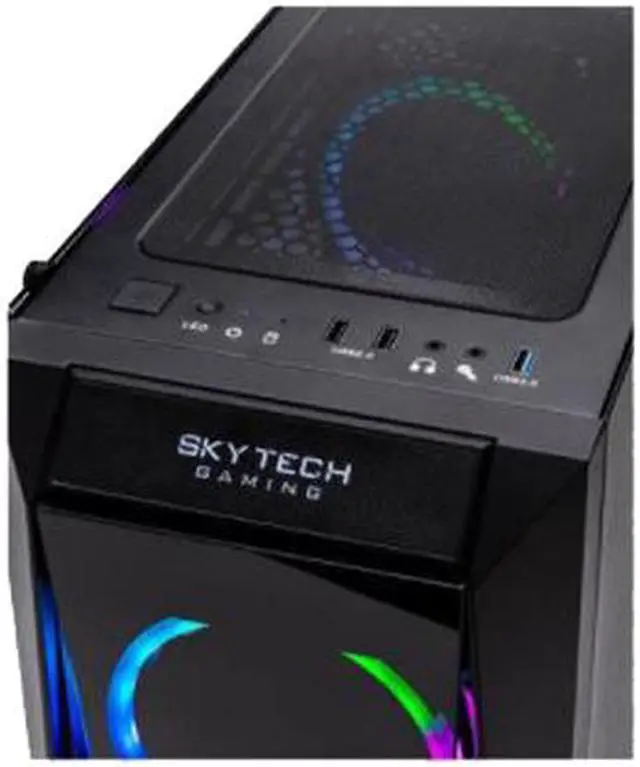 Alt view image 3 of 3 - Skytech Blaze II Gaming Computer PC Desktop - Ryzen 5 3600 3.6GHz, RTX 2070 SUPER 8G, 500GB SSD, 16GB DDR4 3000MHz, RGB Fans, Windows 10 Home 64-bit, Air Cooler, 802.11ac Wi-Fi (Refurbished)