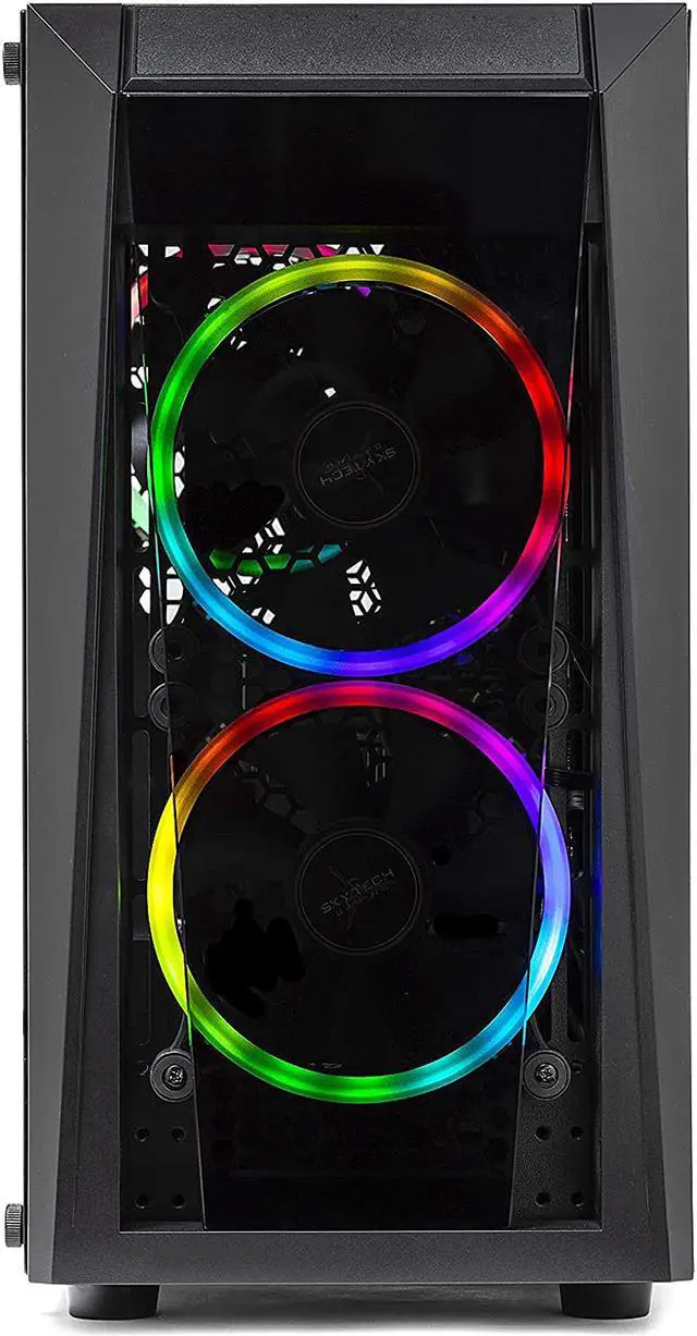 Alt view image 3 of 6 - Skytech Blaze 2 Gaming PC Desktop - Intel i3- 10100F, GTX 1650, 16GB DDR4 3200, 500GB SSD, RGB Fans, AC Wi-Fi, Windows 10 Home 64-bit, Black