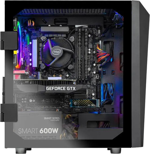 Alt view image 4 of 6 - Skytech Blaze 2 Gaming PC Desktop - Intel i3- 10100F, GTX 1650, 16GB DDR4 3200, 500GB SSD, RGB Fans, AC Wi-Fi, Windows 10 Home 64-bit, Black
