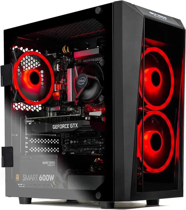 Alt view image 2 of 6 - Skytech Blaze 2 Gaming PC Desktop - Intel i3- 10100F, GTX 1650, 16GB DDR4 3200, 500GB SSD, RGB Fans, AC Wi-Fi, Windows 10 Home 64-bit, Black