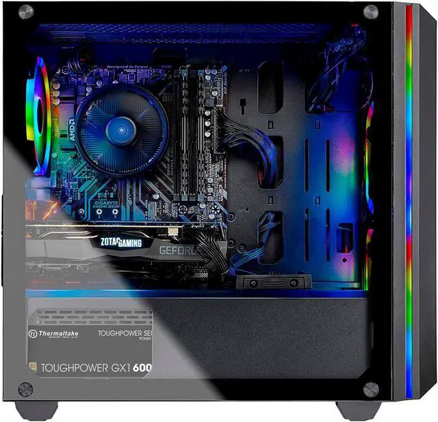 Alt view image 3 of 5 - Skytech Chronos Mini Gaming PC Desktop - AMD Ryzen 5 3600 6-Core 3.6GHz (4.2GHz Max Boost), RTX 2060, 16GB DDR4 3200 MHz, 1TB SSD, AC WiFi, Windows 10 Home 64-bit, Black (Refurbished)