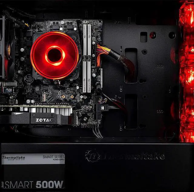 Alt view image 3 of 3 - Skytech Blaze Gaming Computer PC Desktop - Ryzen 5 1600 6-Core 3.2 GHz, GTX 1050 Ti , 1TB Hard Drive, 8GB DDR4 2400, AC WiFi, Windows 10 Home 64-bit, Black (Refurbished)