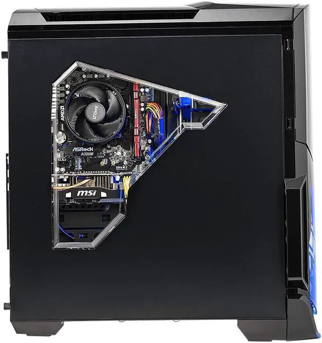 Alt view image 4 of 5 - Skytech Shadow Gaming Computer PC Desktop - Ryzen 3 1200 4-Core 3.1 GHz, GTX 1050Ti 4GB, 1TB Hard Drive, 8GB DDR4 2400, RGB Fans, AC WiFi, Windows 10 Home 64-bit, Black (Refurbished)