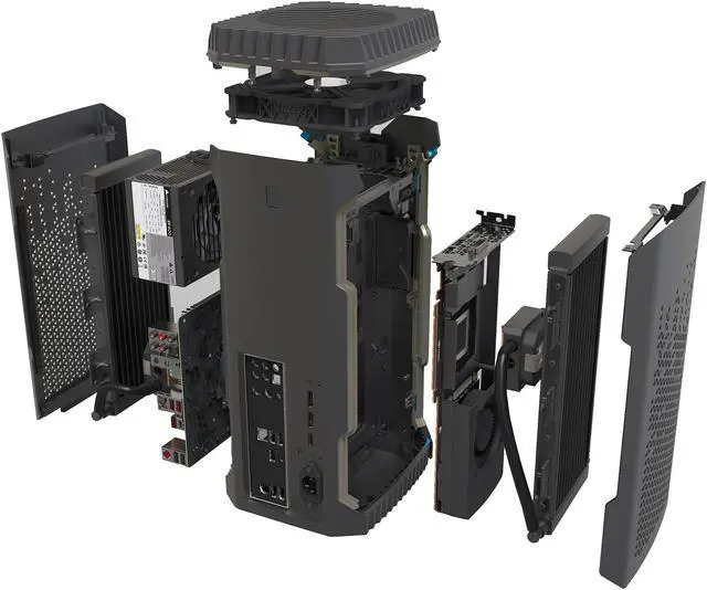 Alt view image 11 of 20 - CORSAIR ONE ELITE Compact Gaming PC CS-9000014-NA Liquid-Cooled Intel Core i7-8700K Liquid-Cooled GeForce GTX 1080 Ti 480 GB M.2 SSD 2 TB HDD 32 GB DDR4 Windows 10 Home 64-Bit