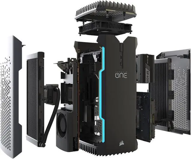 Alt view image 14 of 20 - CORSAIR ONE ELITE Compact Gaming PC CS-9000014-NA Liquid-Cooled Intel Core i7-8700K Liquid-Cooled GeForce GTX 1080 Ti 480 GB M.2 SSD 2 TB HDD 32 GB DDR4 Windows 10 Home 64-Bit