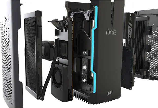 Alt view image 15 of 20 - CORSAIR ONE ELITE Compact Gaming PC CS-9000014-NA Liquid-Cooled Intel Core i7-8700K Liquid-Cooled GeForce GTX 1080 Ti 480 GB M.2 SSD 2 TB HDD 32 GB DDR4 Windows 10 Home 64-Bit