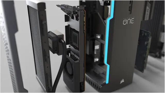 Alt view image 20 of 20 - CORSAIR ONE ELITE Compact Gaming PC CS-9000014-NA Liquid-Cooled Intel Core i7-8700K Liquid-Cooled GeForce GTX 1080 Ti 480 GB M.2 SSD 2 TB HDD 32 GB DDR4 Windows 10 Home 64-Bit