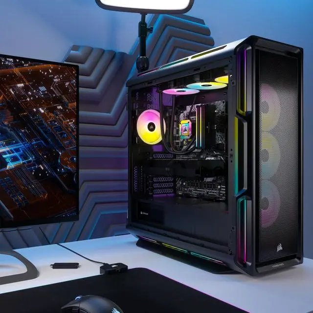 Alt view image 6 of 7 - Corsair Gaming Desktop VENGEANCE i8200 CS-9060010-NA Intel Core i9-14900KF 64GB DDR5 4TB PCIe SSD GeForce RTX 4090 Windows 11 Pro 64-bit