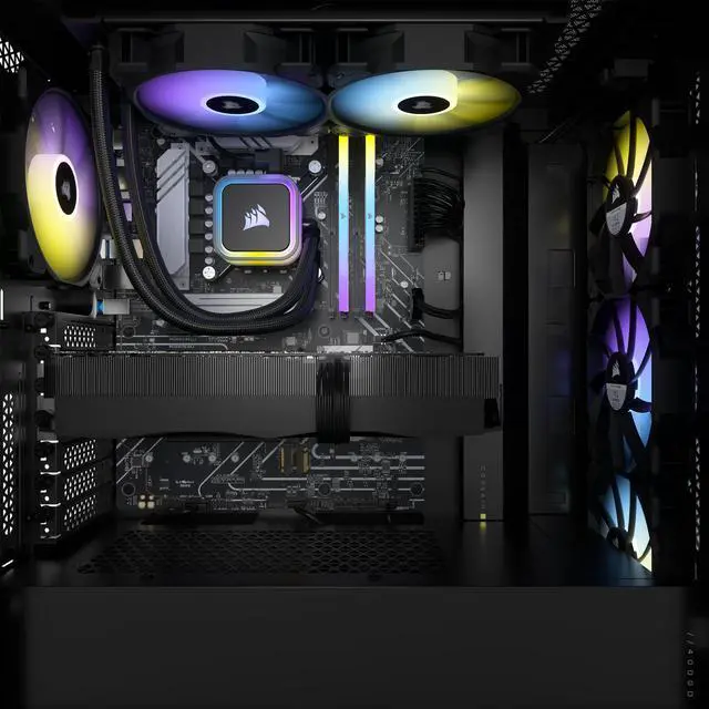 Alt view image 3 of 8 - CORSAIR VENGEANCE i7400 Gaming PC, Liquid Cooled Intel Core i9-12900K, NVIDIA GeForce RTX RTX 4090, 2TB M.2, 64GB CORSAIR VENGEANCE RGB DDR5 Memory