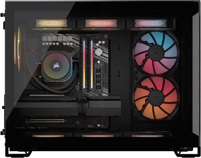 Alt view image 3 of 11 - CORSAIR VENGEANCE i5100 Series Gaming PC - Liquid Cooled Intel Core i9 14900KF CPU - NVIDIA GeForce RTX 4080 Super Graphics - 32GB CORSAIR DOMINATOR TITANIUM RGB DDR5 Memory