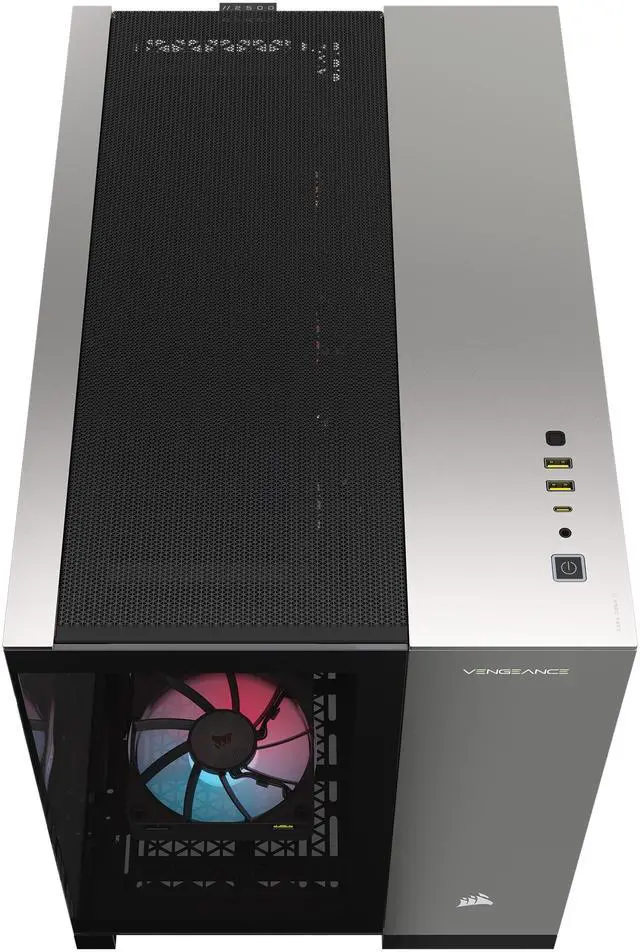 Alt view image 9 of 9 - CORSAIR VENGEANCE i5100 Series Gaming PC - Liquid Cooled Intel Core i9 14900KF CPU - NVIDIA GeForce RTX 5080 Graphics - 32GB CORSAIR DOMINATOR TITANIUM RGB DDR5 Memory
