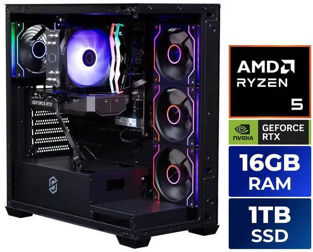 Main image of Stoneforged Ram Gaming PC, AMD Ryzen 5 7600X, NVIDIA GeForce RTX 5060 Ti 16GB, 16GB DDR5, 1TB NVMe SSD, 700W, Windows 11 Home