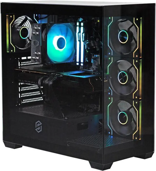 Alt view image 2 of 8 - Stoneforged Crescent Gaming PC, AMD Ryzen 7 7700X, AMD Radeon RX 9070 XT, 32GB DDR5, 1TB NVMe SSD, Windows 11 Home