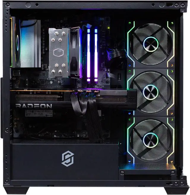Alt view image 4 of 8 - Stoneforged Crescent Gaming PC, AMD Ryzen 7 7700X, AMD Radeon RX 9070 XT, 32GB DDR5, 1TB NVMe SSD, Windows 11 Home