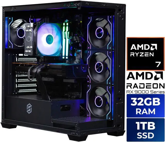 Main image of Stoneforged Crescent Gaming PC, AMD Ryzen 7 7700X, AMD Radeon RX 9070 XT, 32GB DDR5, 1TB NVMe SSD, Windows 11 Home