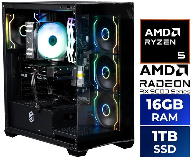 Main image of Stoneforged Artemis Gaming Desktop PC AMD Ryzen 5 7600X 16GB DDR5 AMD Radeon RX 9060 XT,16GB DDR5 ,1TB NVMe SSD, Windows 11 Home