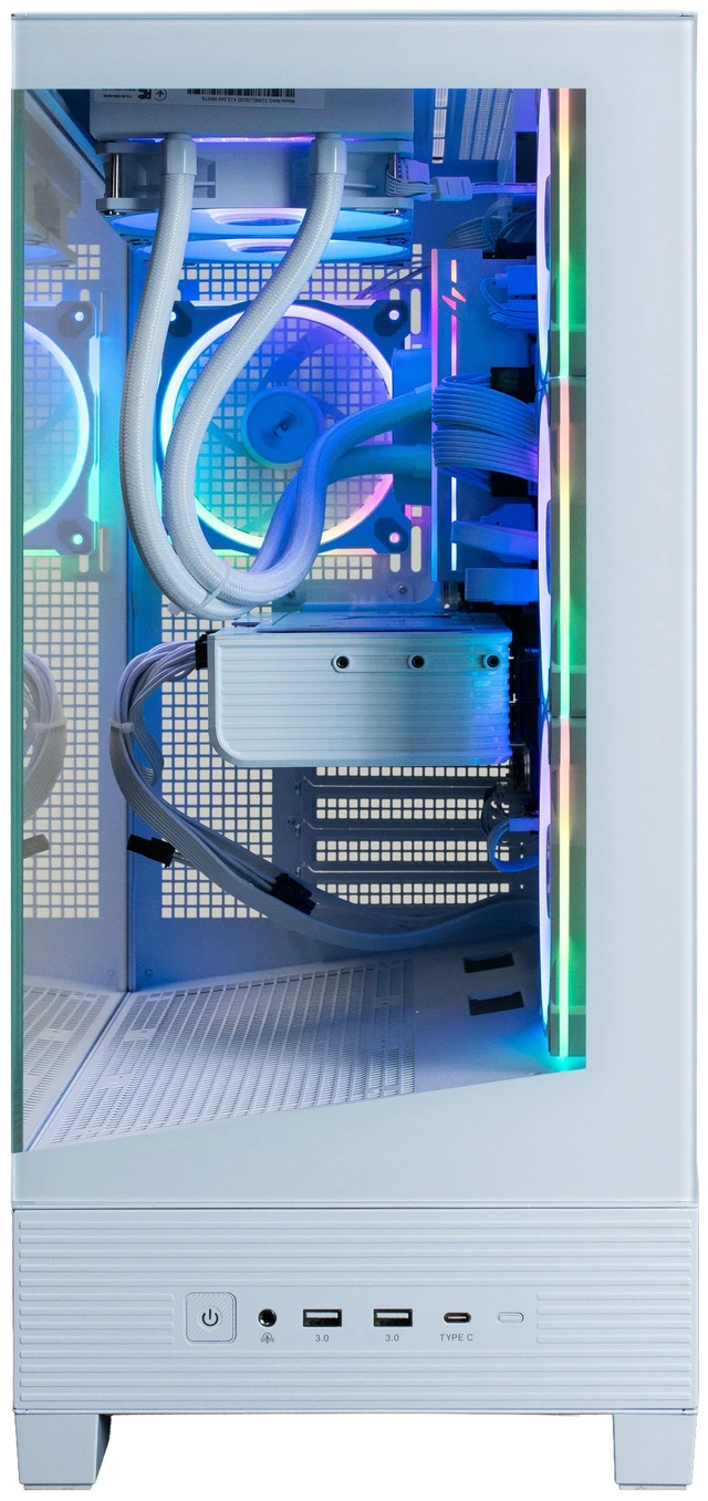 Alt view image 2 of 4 - Morningstar II 7700X3D 32GB DDR5 6000MT/s 2TB NVMe 9070 XT (white) 240mm AIO (white) 850W 80+ Gold PSU Fishbowl PC case (white)