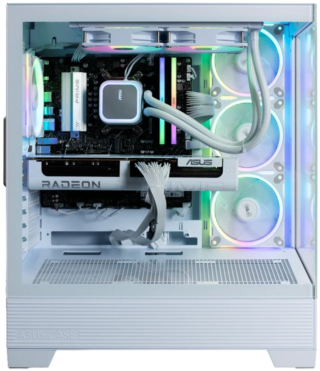 Alt view image 3 of 4 - Morningstar II 7700X3D 32GB DDR5 6000MT/s 2TB NVMe 9070 XT (white) 240mm AIO (white) 850W 80+ Gold PSU Fishbowl PC case (white)