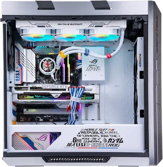 Alt view image 4 of 9 - ABS ROG Gundam Limited Edition Gaming PC - Windows 10 Pro - Intel i9 11900K - GeForce RTX 3080 - G.Skill 32GB 3200MHz - 2TB Intel M.2 - STRIX Gundam 360MM AIO