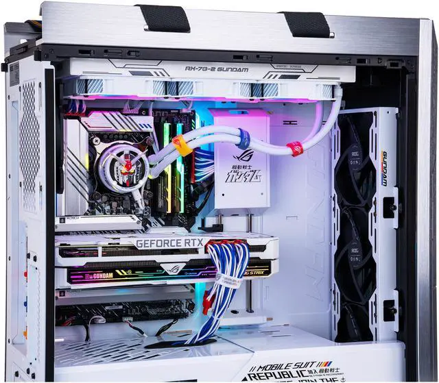 Alt view image 5 of 9 - ABS ROG Gundam Limited Edition Gaming PC - Windows 10 Pro - Intel i9 11900K - GeForce RTX 3080 - G.Skill 32GB 3200MHz - 2TB Intel M.2 - STRIX Gundam 360MM AIO
