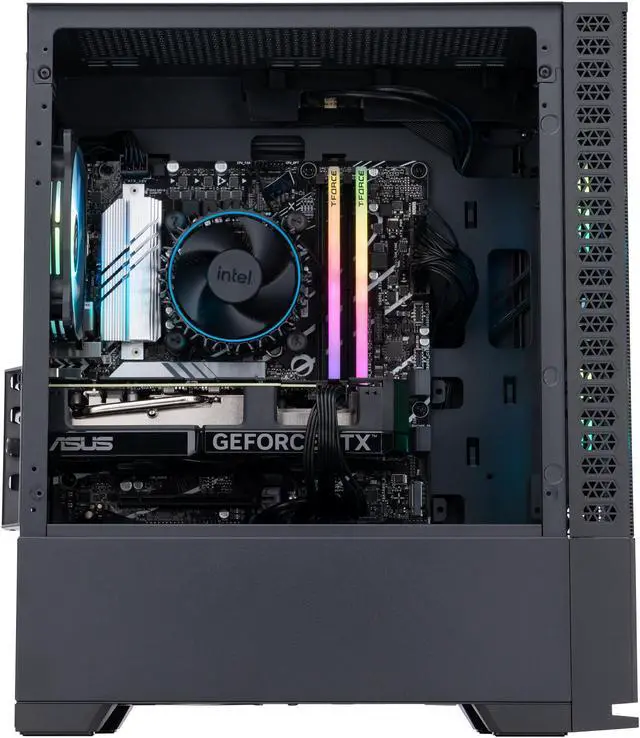 Alt view image 3 of 8 - ABS Cyclone Aqua Gaming PC Powered by Asus – Windows 11 - Intel i7 13700F – GeForce RTX 4070– DLSS 3 - AI-Powered Performance - 32GB DDR5 6000MHz - 1TB M.2 NVMe SSD - CA13700F4070PBA
