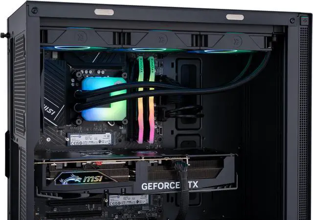Alt view image 6 of 8 - ABS Vortex Aqua Expert AI PC - Windows 11 Pro - Intel i7 14700F - GeForce RTX 4080 Super - DLSS 3 - AI-Powered Performance - 64GB DDR5 6000MHz - 1TB M.2 NVMe SSD + 2TB M.2 NVMe SSD - ABSAI14700F4080S2
