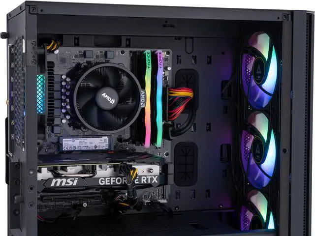Alt view image 6 of 8 - ABS Aquilon Ruby Gaming PC – Windows 11 – AMD Ryzen 7600 – GeForce RTX 4060 Ti 8GB – DLSS 3.5 - AI-Powered Performance - 32GB DDR5 6000MHz - 1TB M.2 NVMe SSD – AR76004060ti