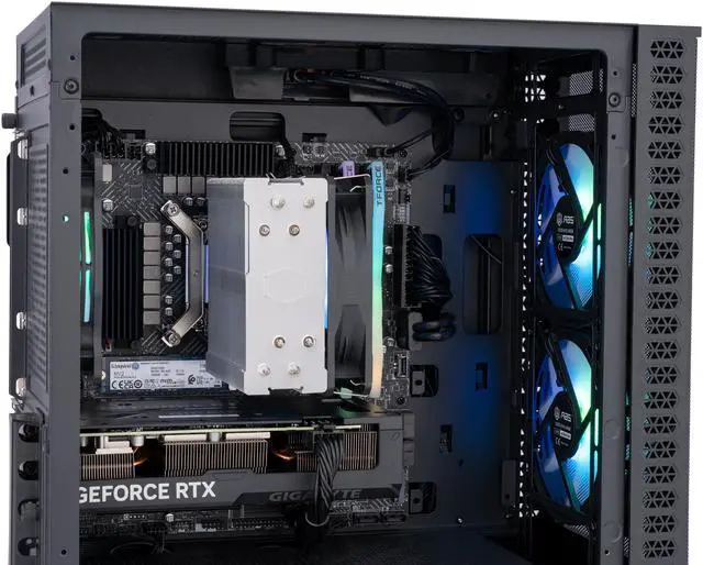 Alt view image 7 of 9 - ABS Cyclone Aqua Gaming PC - Windows 11 Home - Intel Core i7-14700F - RTX 4060Ti 8GB - DLSS 3.5 - AI-Powered Performance - 32GB DDR5 6000MHz - 1TB M.2 NVMe SSD - CA14700F4060TI3